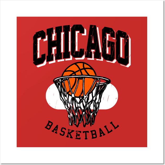 Vintage Chicago Basketball Wall Art by funandgames